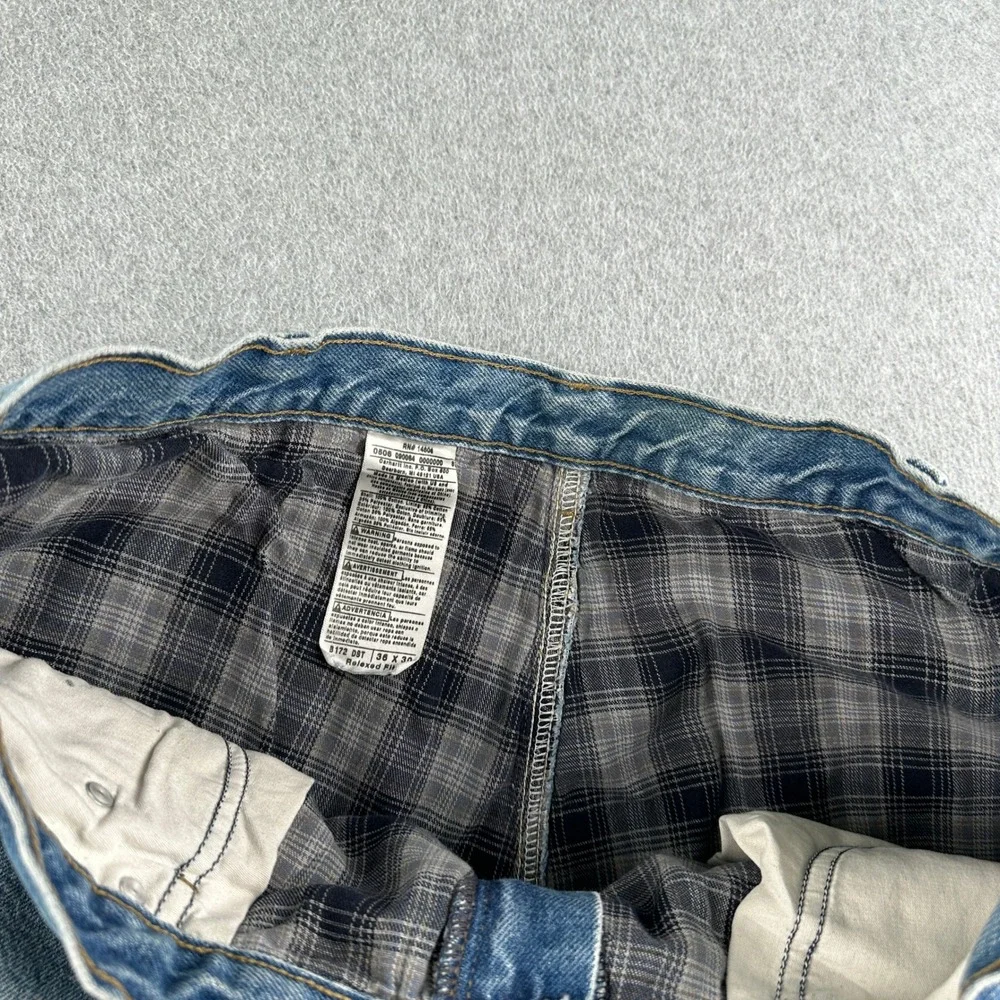 Vintage Carhartt Jeans Mens 36x30 B172 DST Relaxed Fit Blue Flannel Lined